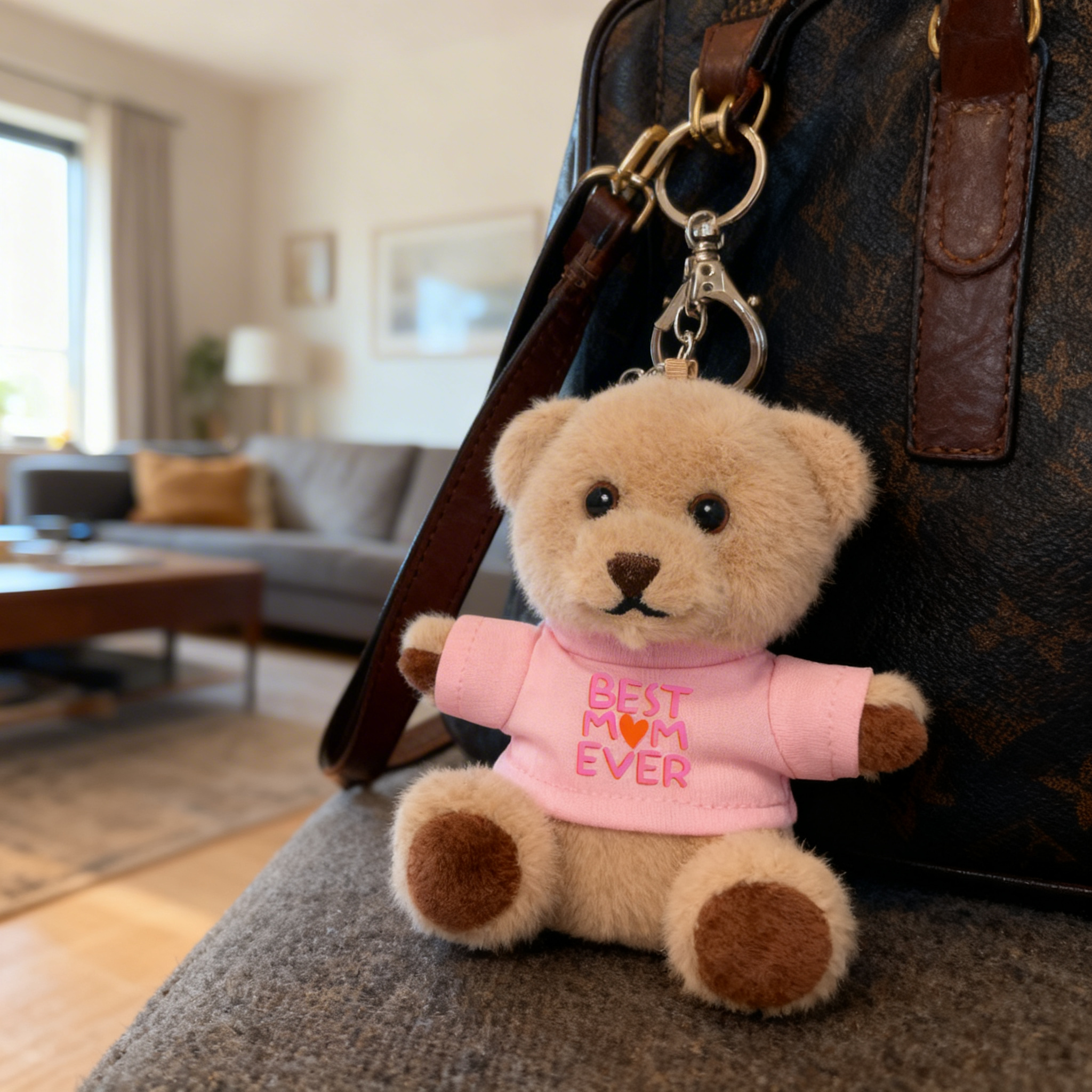 Teddy Taschenanhänger als Geschenk mit Best Mom Ever Druck