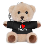 Teddy mit schwarzem T-Shirt und der Aufschrift I love mom