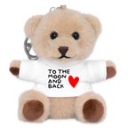 Teddy Anhänger mit weißem T-Shirt und der Aufschrift To The Moon and Back